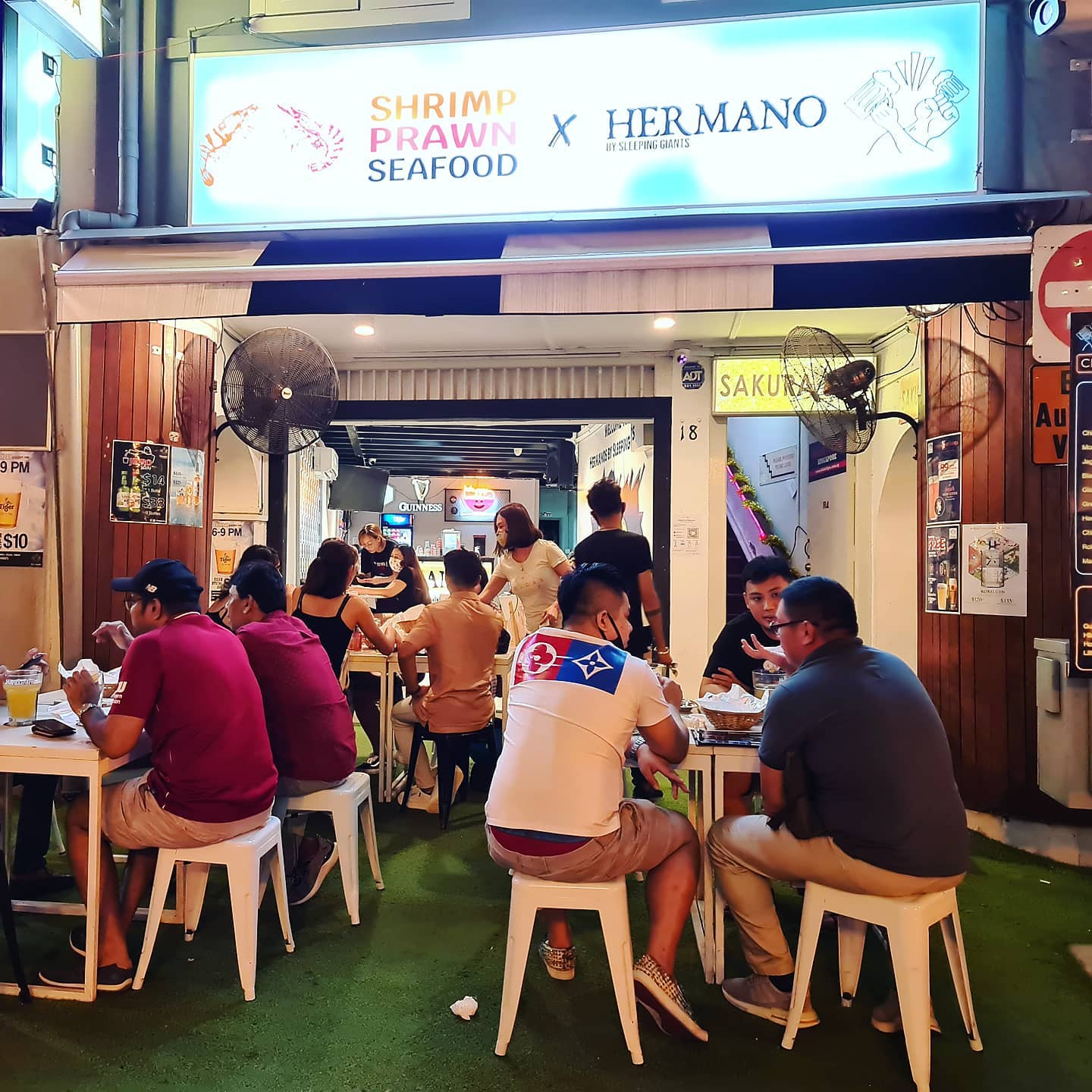 Shrimp Prawn Seafood Boat Quay Shop Houses